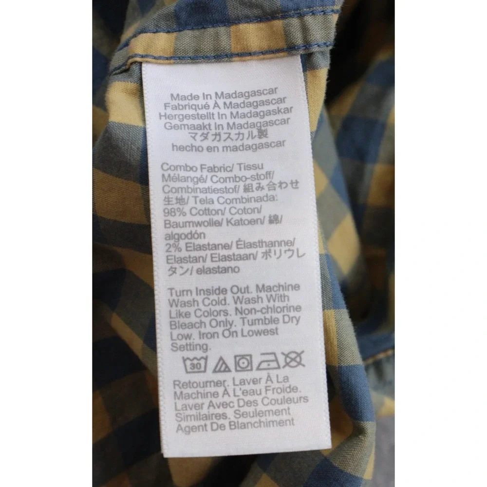 J Crew Shirt Mens Medium Plaid Flex Washed Slim‎ Fit Button-Down